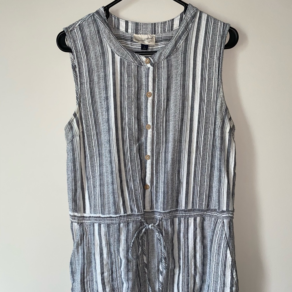 Universal Thread grey & white striped romper